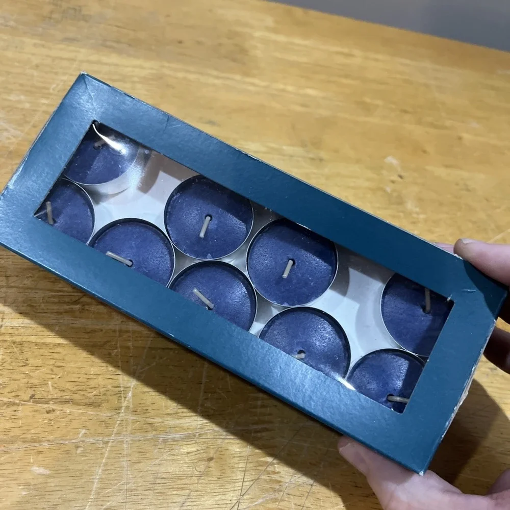 Pier 1 Tidewater‎ Tea Lights Candles Box Of 29 Discontinued Blue